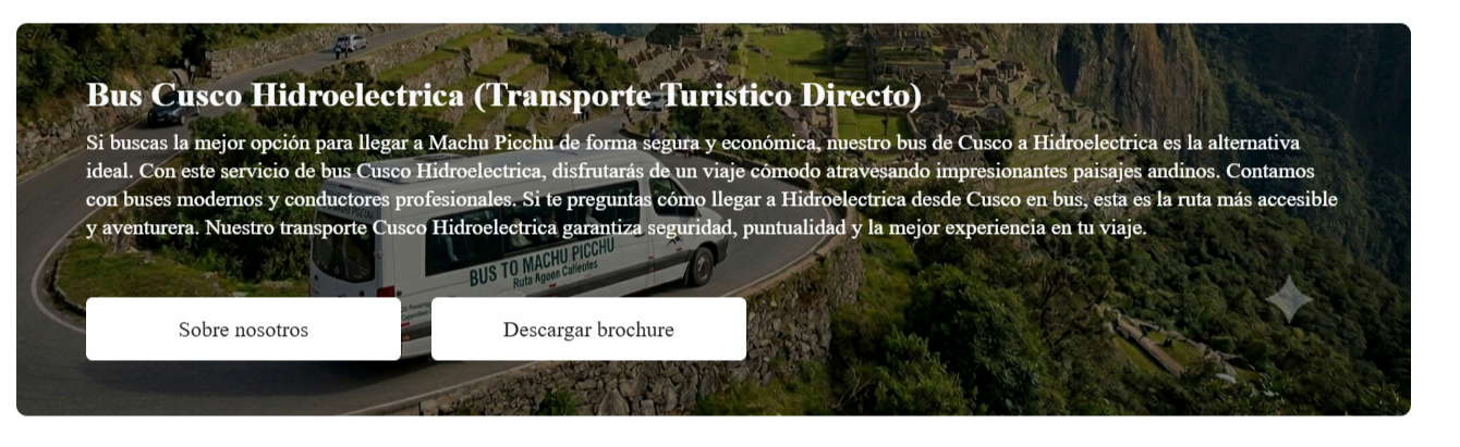 Bus turistico en la ruta hacia Machu Picchu